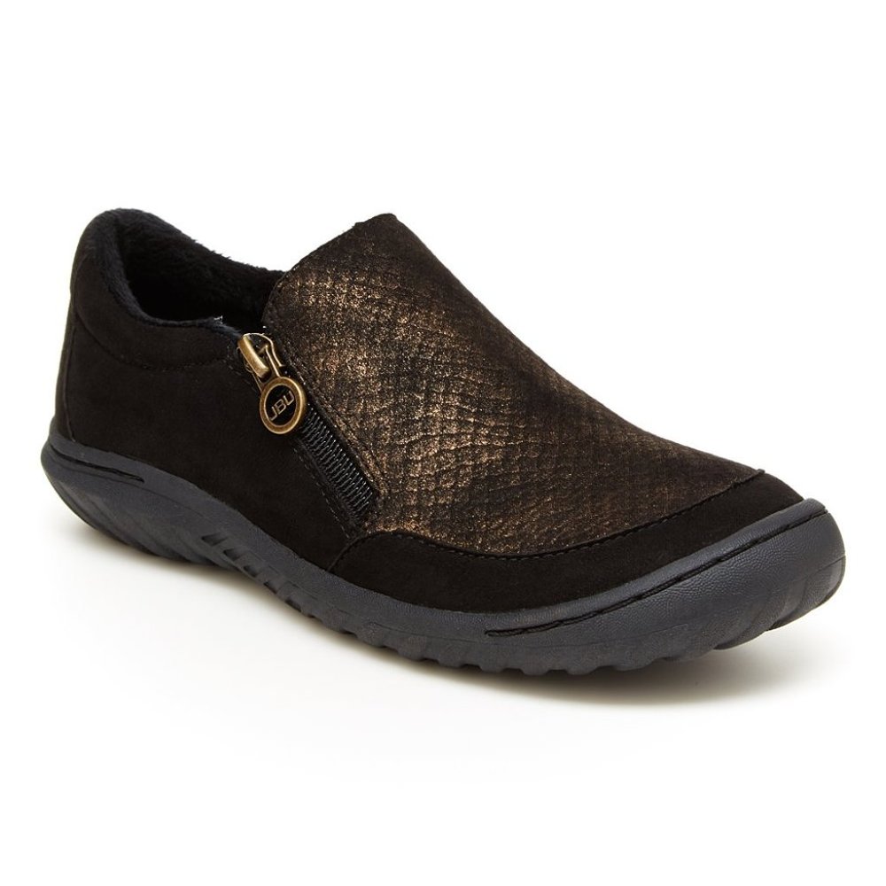 JBU by Jambu Black & Gold Cranberry Side-Zip Loafer 8